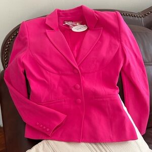NWT STAUD Carson Stretch Crepe Blazer Magenta Jacket